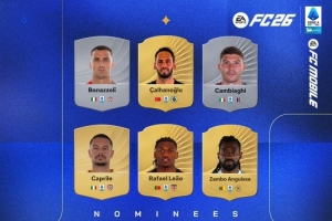 意甲10月最佳球员候选：莱奥、恰尔汗奥卢、安古伊萨等6人在列